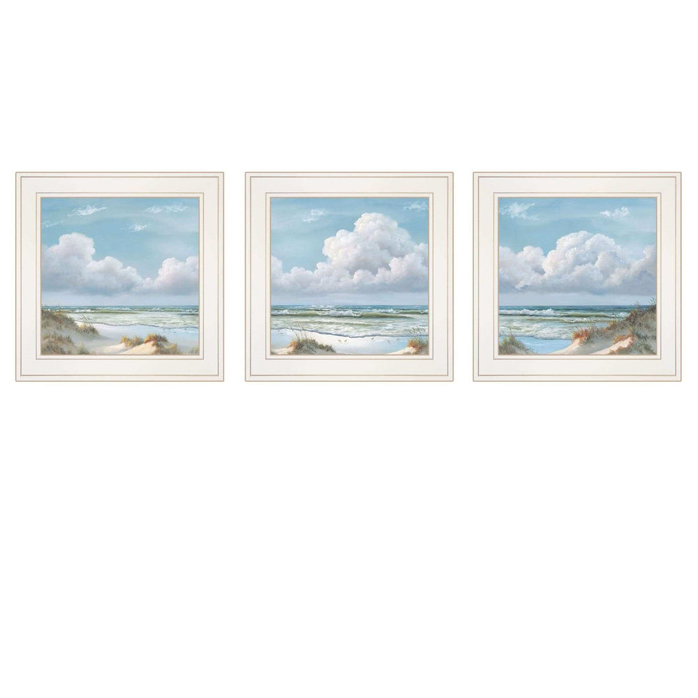 Set Of Three Beautiful Day III III White Framed Print Wall Art - Homeroots - Flyclothing LLC