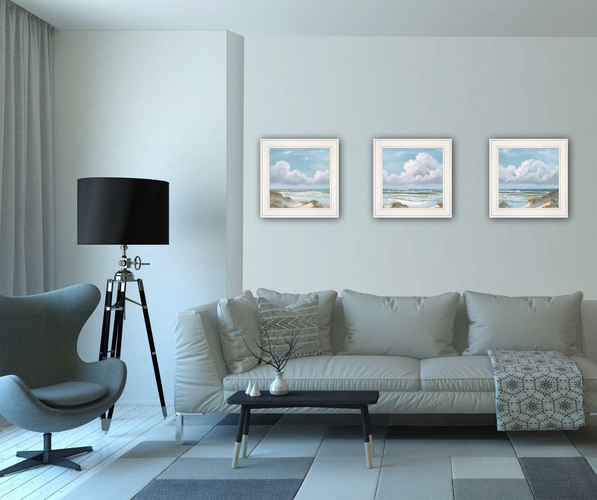 Set Of Three Beautiful Day III III White Framed Print Wall Art - Homeroots - Flyclothing LLC