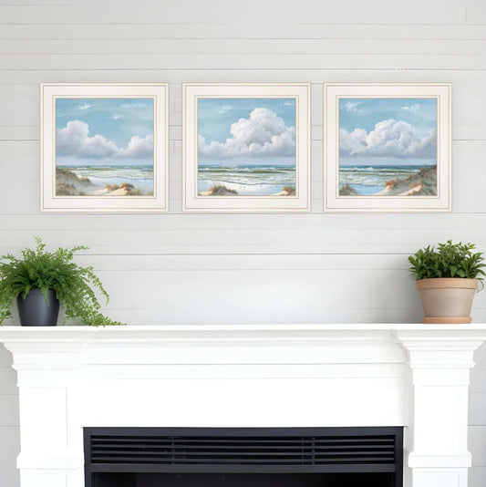 Set Of Three Beautiful Day III III White Framed Print Wall Art - Homeroots - Flyclothing LLC