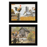 Set Of Two Down on the Farm 2 Black Framed Print Wall Art - Homeroots