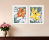 Set Of Two Tiger Lilies 1 White Framed Print Wall Art - Homeroots - Flyclothing LLC
