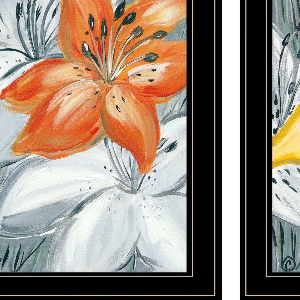 Set Of Two Tiger Lilies 2 Black Framed Print Wall Art - Homeroots - Flyclothing LLC