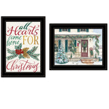 Set Of Two Come Home for Christmas 2 Black Framed Print Wall Art - Homeroots - Flyclothing LLC