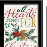 Set Of Two Come Home for Christmas 2 Black Framed Print Wall Art - Homeroots