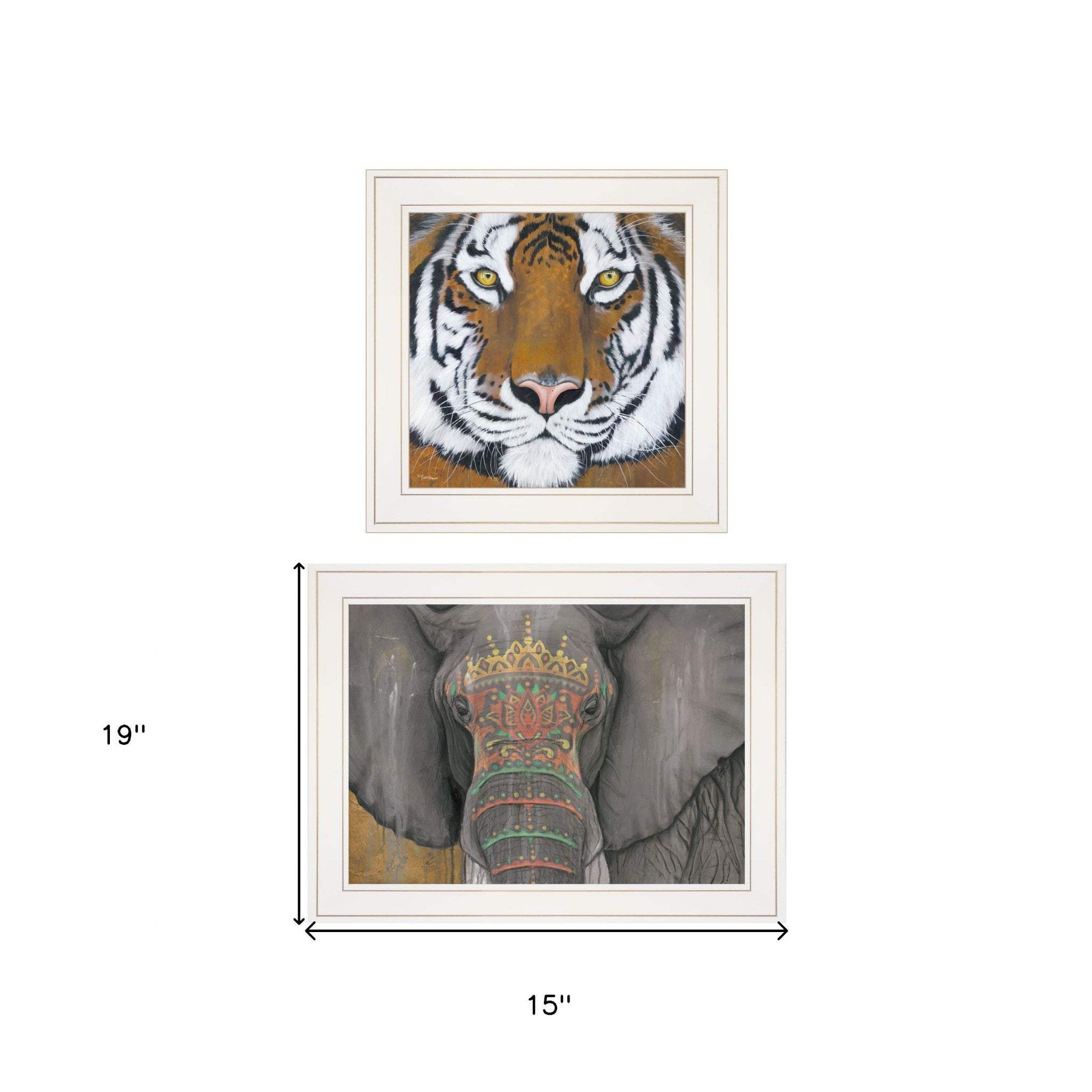 Set Of Two Wildlife II 1 White Framed Print Wall Art - Homeroots - Flyclothing LLC