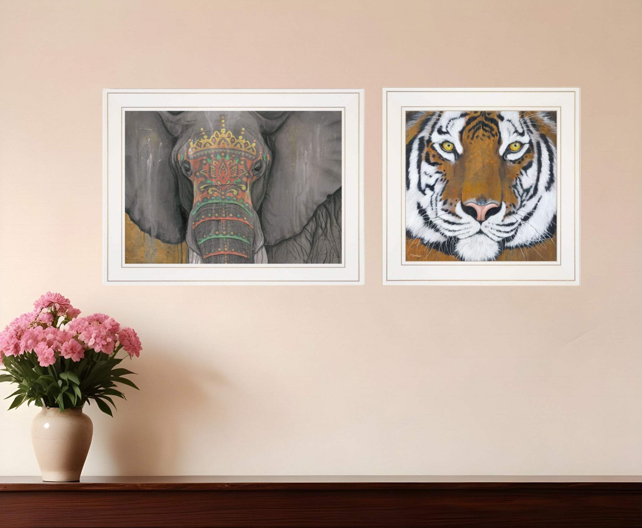 Set Of Two Wildlife II 1 White Framed Print Wall Art - Homeroots - Flyclothing LLC