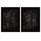 Set Of Two Airplane Patent I and II 2 Black Framed Print Wall Art - Homeroots - Flyclothing LLC