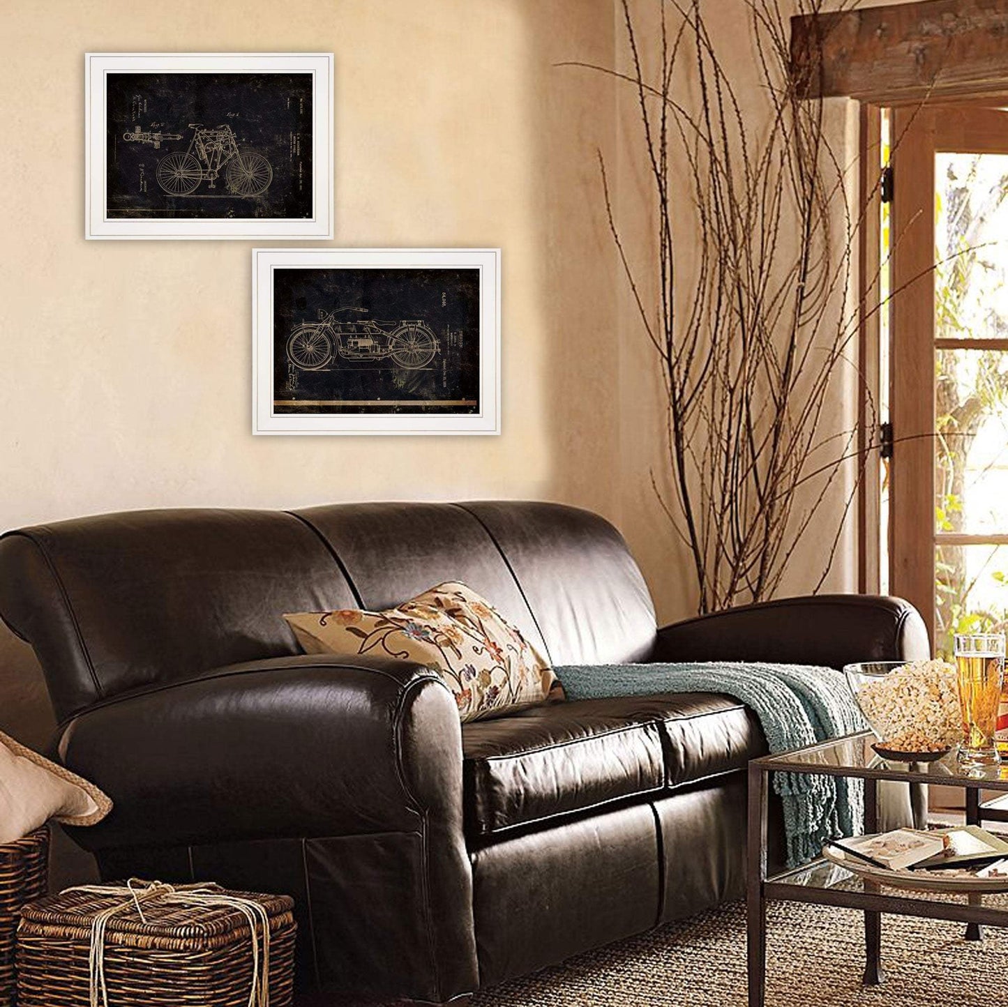 Set Of Two Motor Bike Patent I and II 1 White Framed Print Wall Art - Homeroots - Flyclothing LLC