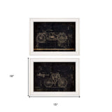 Set Of Two Motor Bike Patent I and II 1 White Framed Print Wall Art - Homeroots - Flyclothing LLC