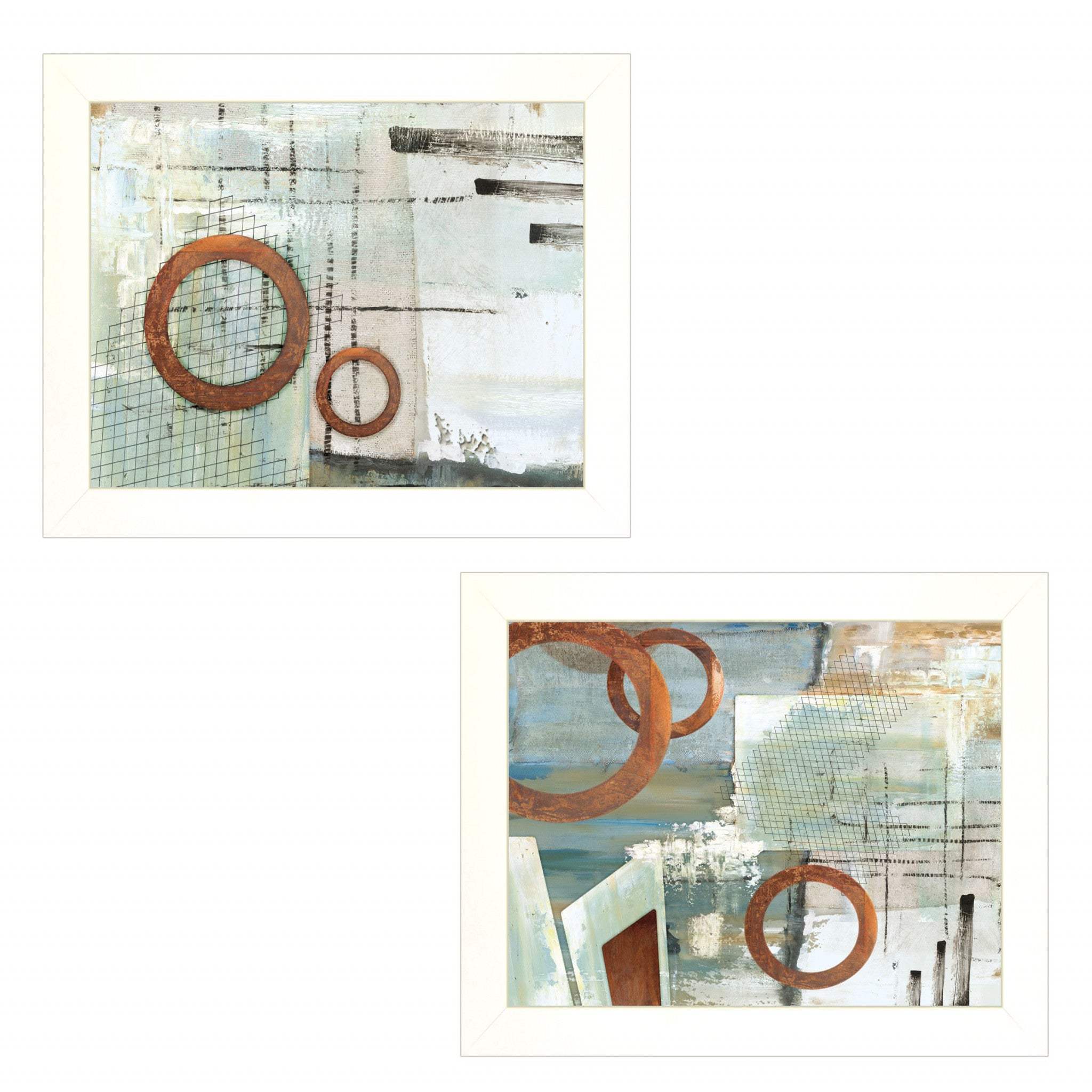 Set Of Two Balance this I and II 1 White Framed Print Wall Art - Homeroots - Flyclothing LLC