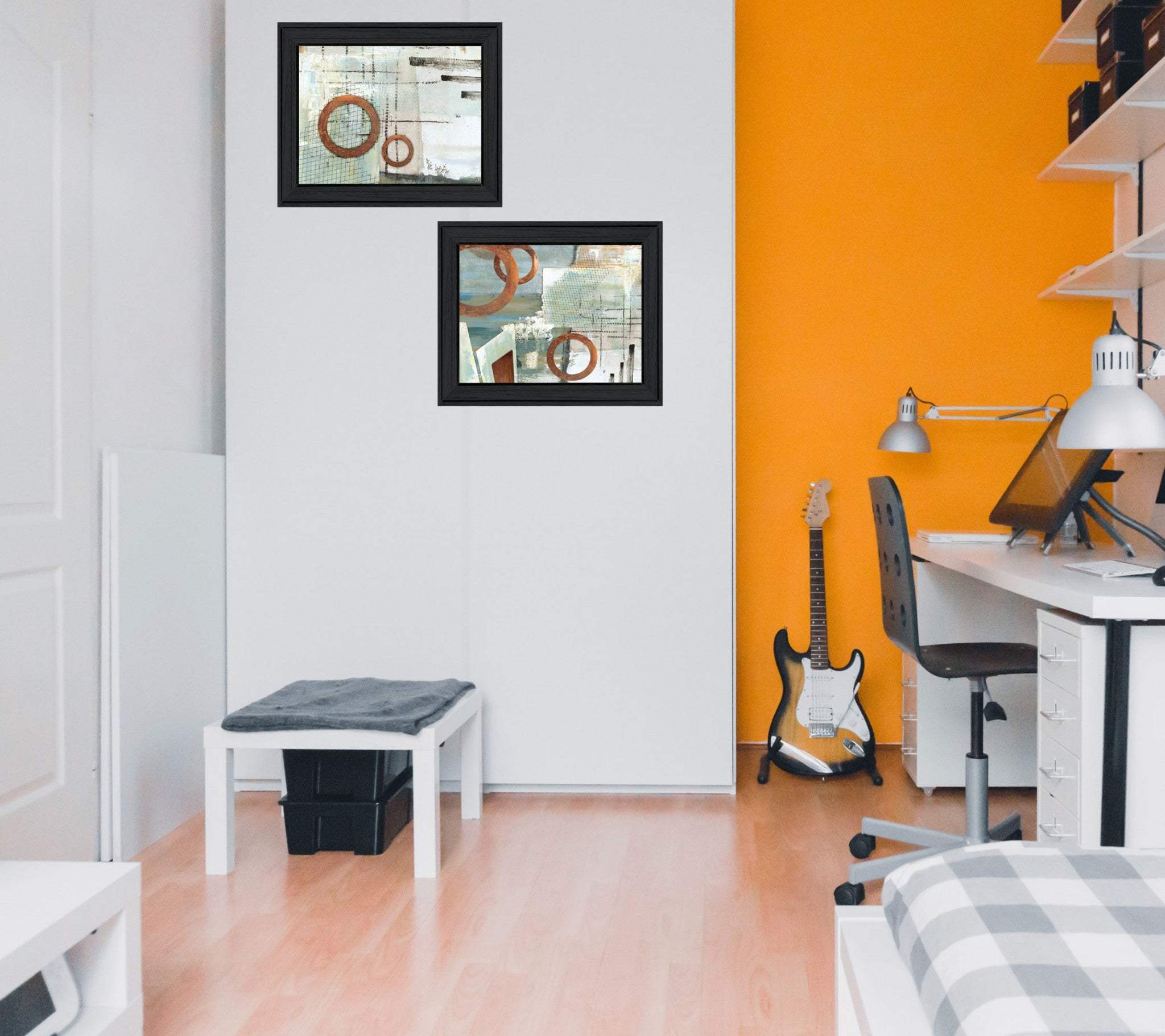 Set Of Two Balance this I and II 2 Black Framed Print Wall Art - Homeroots - Flyclothing LLC