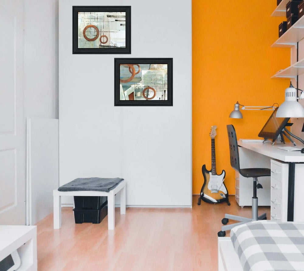 Set Of Two Balance this I and II 2 Black Framed Print Wall Art - Homeroots - Flyclothing LLC