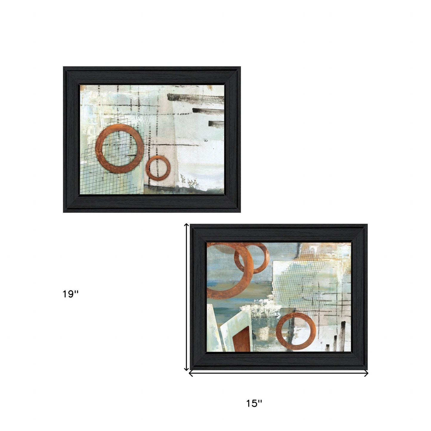 Set Of Two Balance this I and II 2 Black Framed Print Wall Art - Homeroots - Flyclothing LLC