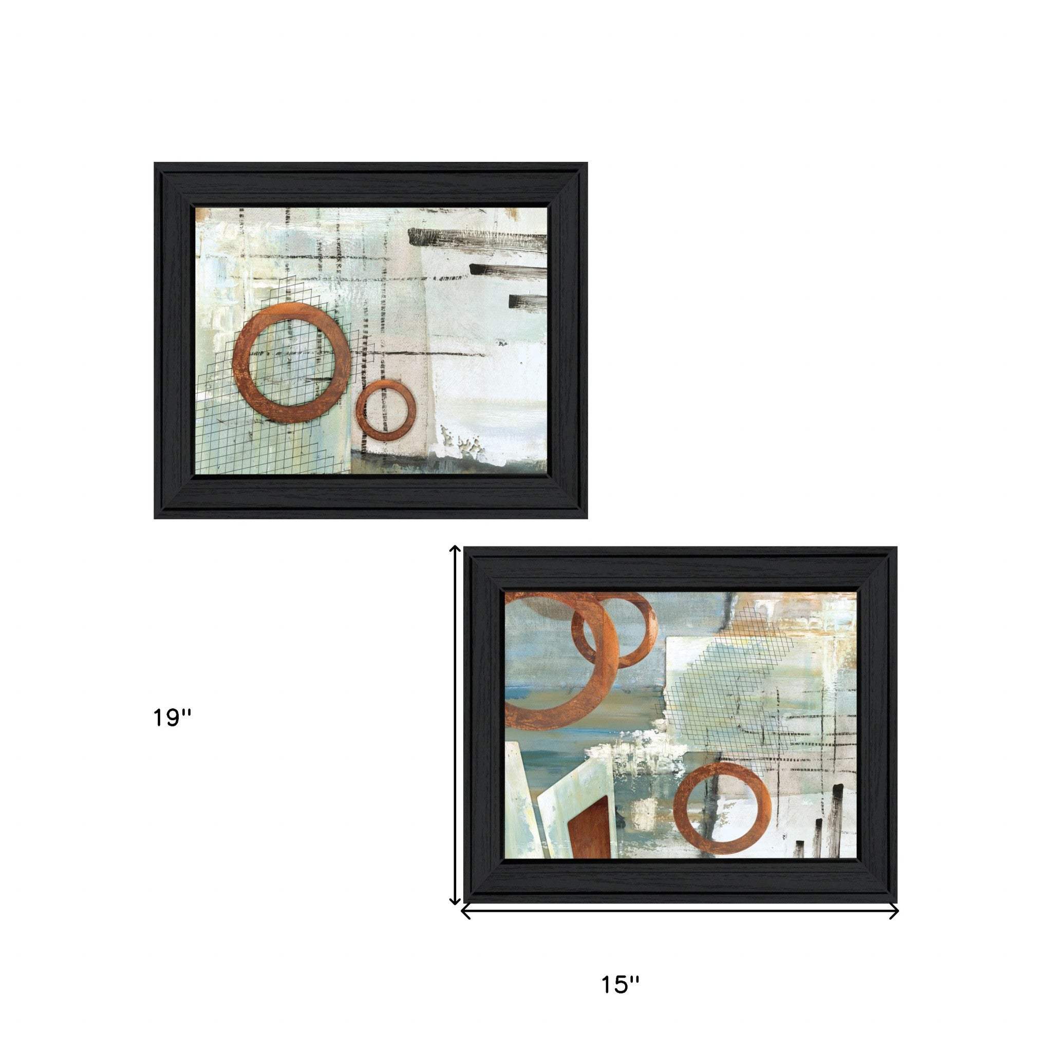 Set Of Two Balance this I and II 2 Black Framed Print Wall Art - Homeroots - Flyclothing LLC