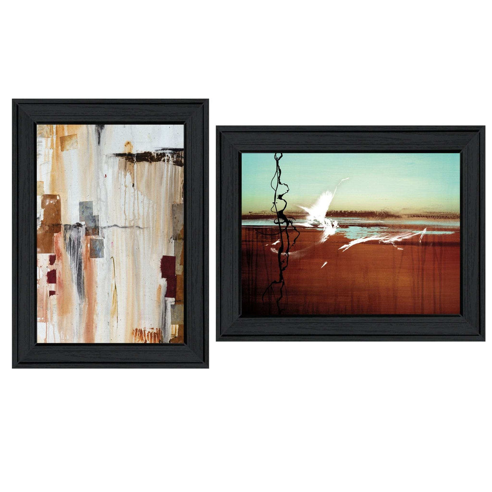 Set Of Two Abstract Flight 2 Black Framed Print Wall Art - Homeroots - Flyclothing LLC