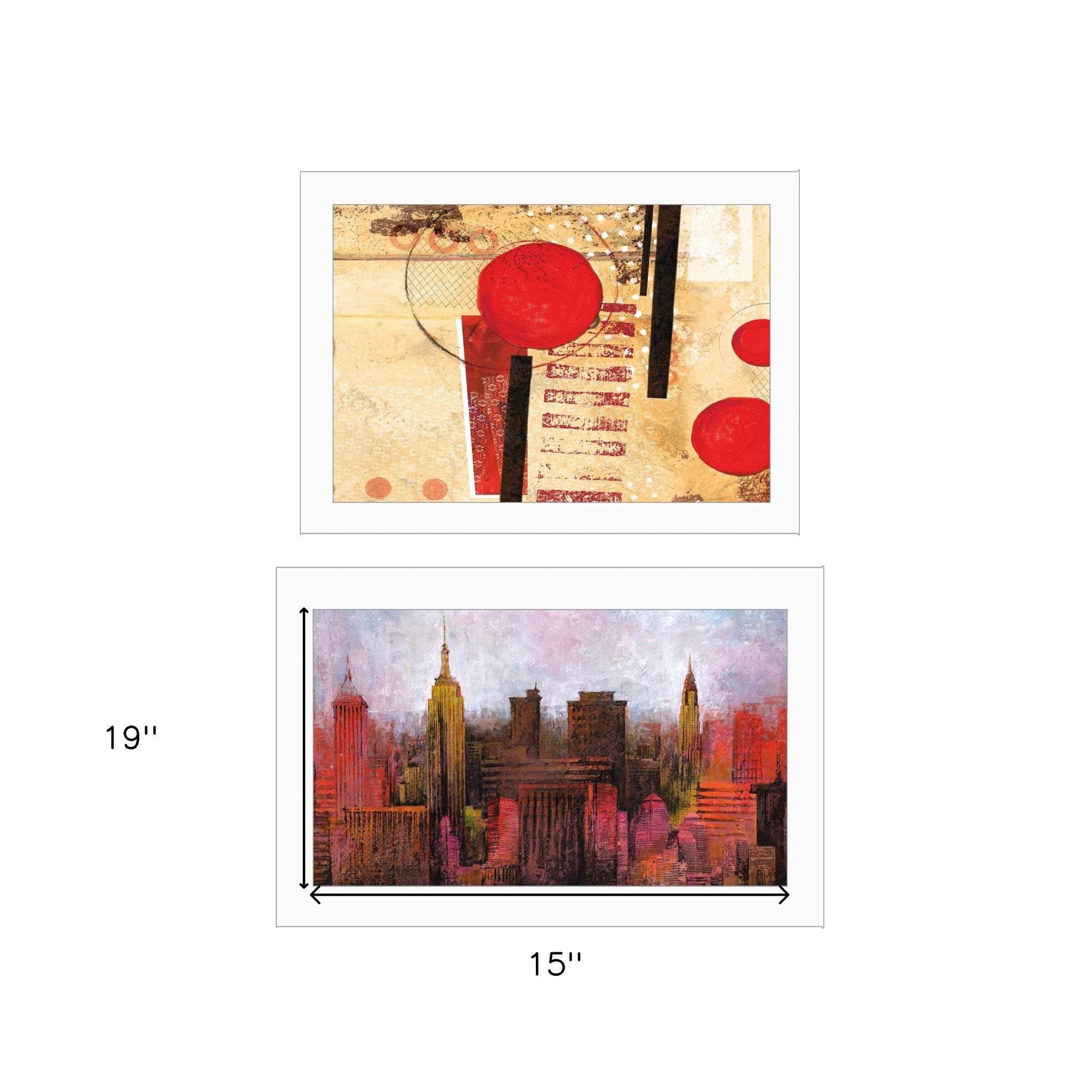 Set Of Two NYC Harmony 1 White Framed Print Wall Art - Homeroots - Flyclothing LLC