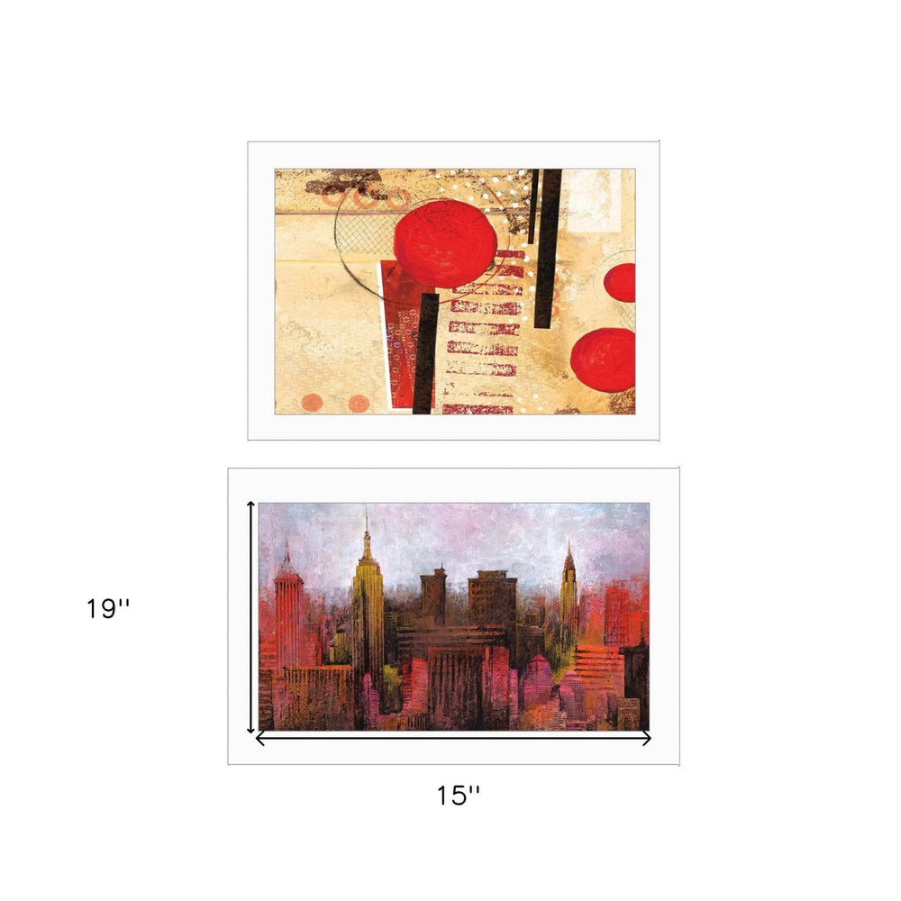 Set Of Two NYC Harmony 1 White Framed Print Wall Art - Homeroots - Flyclothing LLC