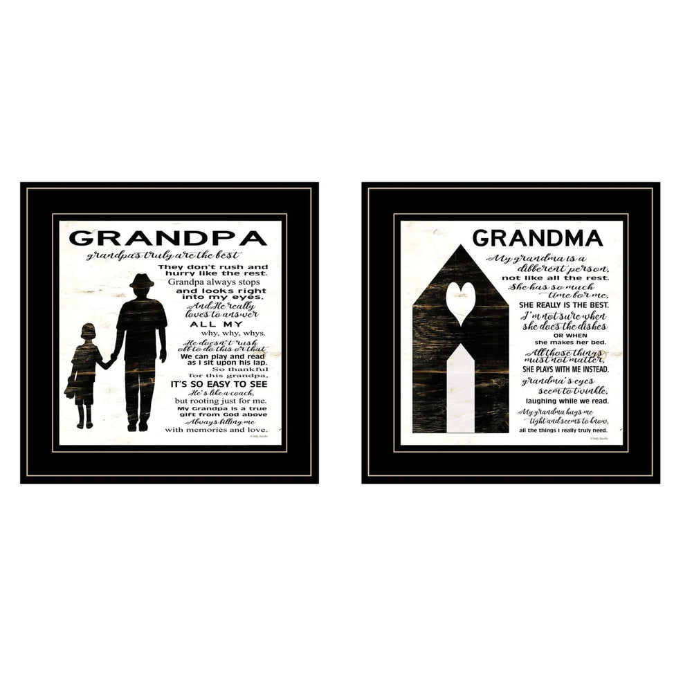 Set Of Two My Grandparents are the Best 1 Black Framed Print Wall Art - Homeroots - Flyclothing LLC