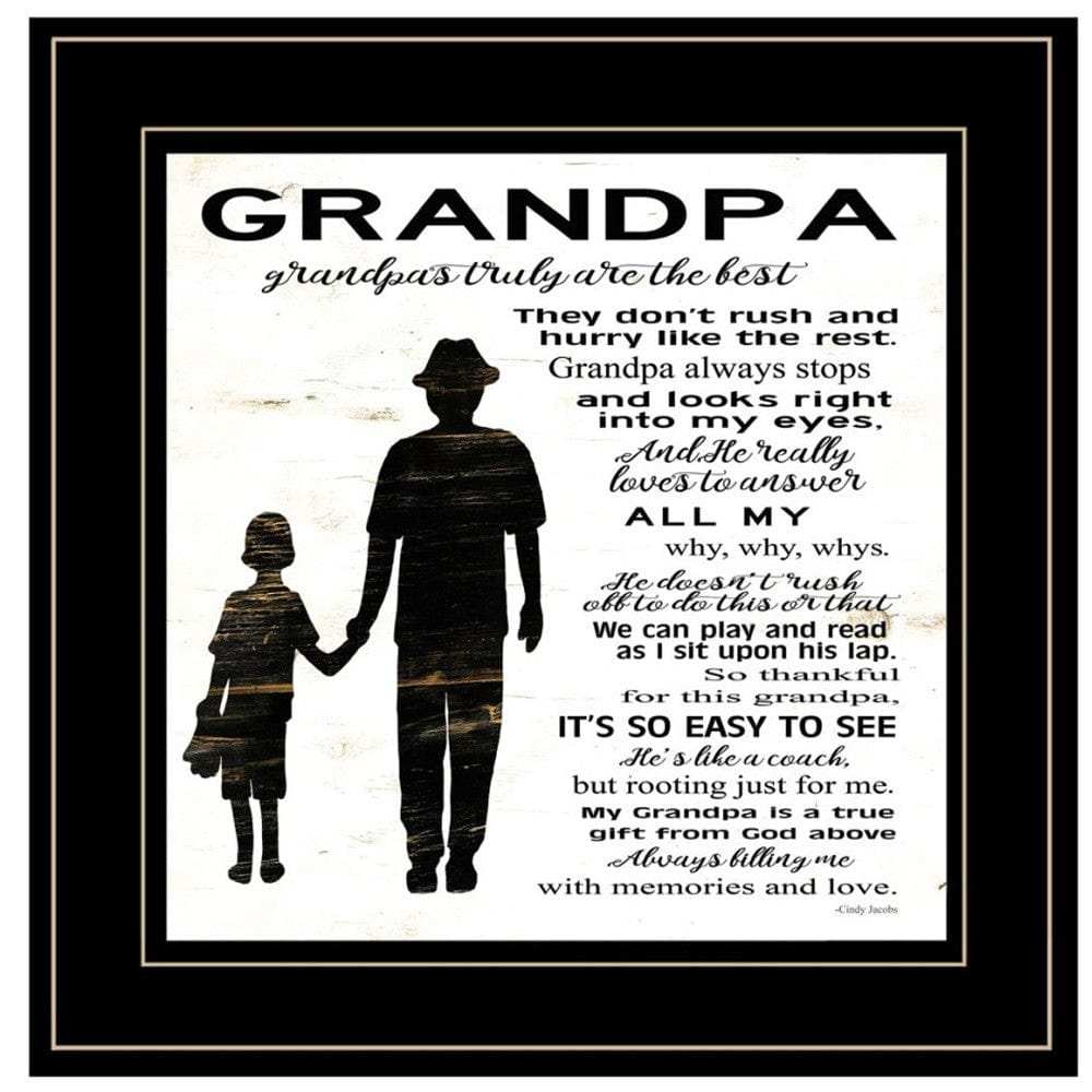 Set Of Two My Grandparents are the Best 1 Black Framed Print Wall Art - Homeroots - Flyclothing LLC