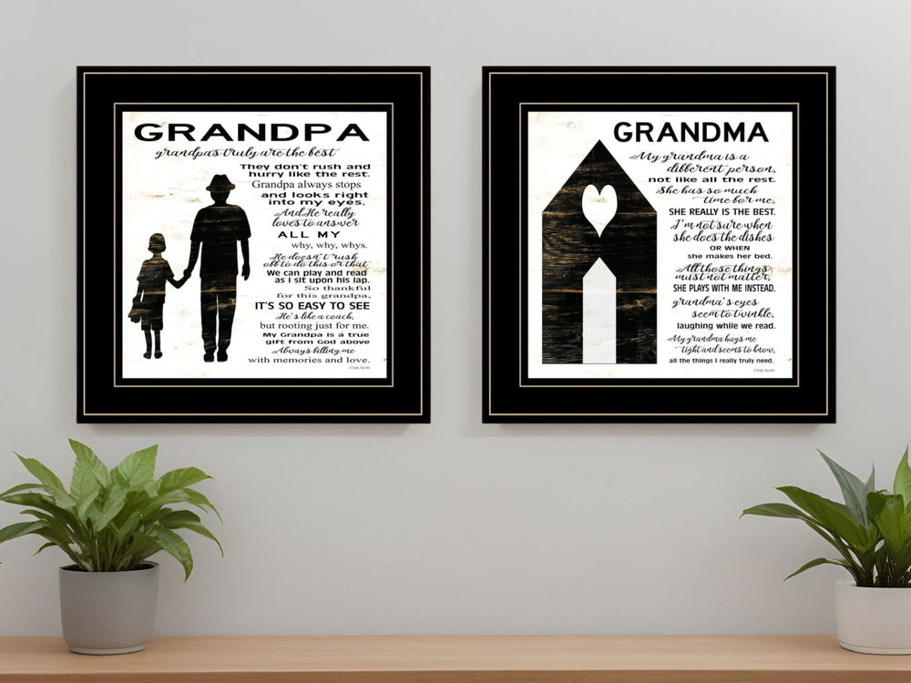 Set Of Two My Grandparents are the Best 1 Black Framed Print Wall Art - Homeroots