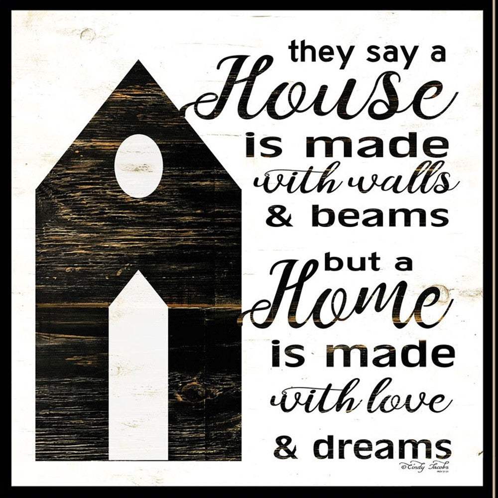 Set Of Two House or Blessing Black Framed Print Wall Art - Homeroots - Flyclothing LLC
