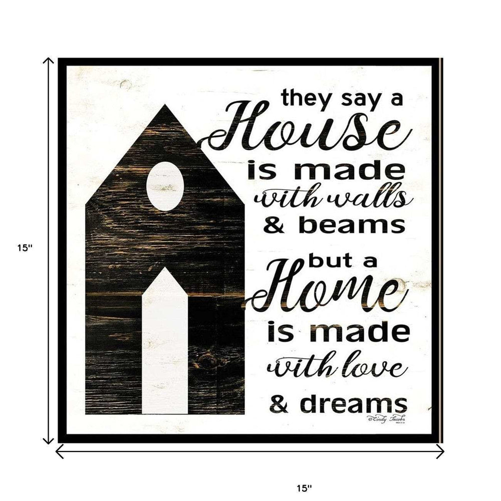 Set Of Two House or Blessing Black Framed Print Wall Art - Homeroots - Flyclothing LLC