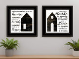 Set Of Two House or Blessing Black Framed Print Wall Art - Homeroots - Flyclothing LLC