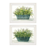 Set Of Two Farm Market Bouquet White Framed Print Wall Art - Homeroots