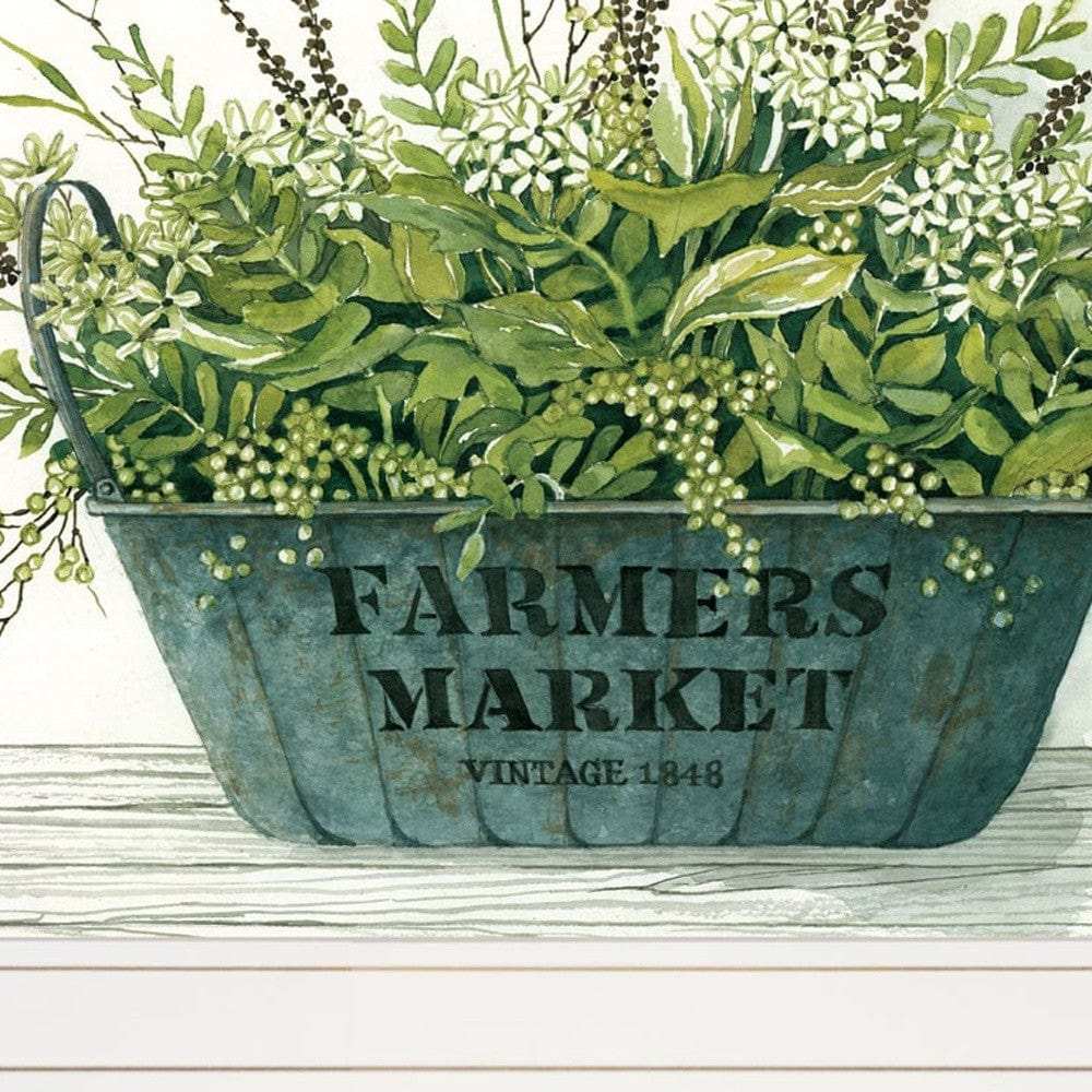 Set Of Two Farm Market Bouquet White Framed Print Wall Art - Homeroots - Flyclothing LLC