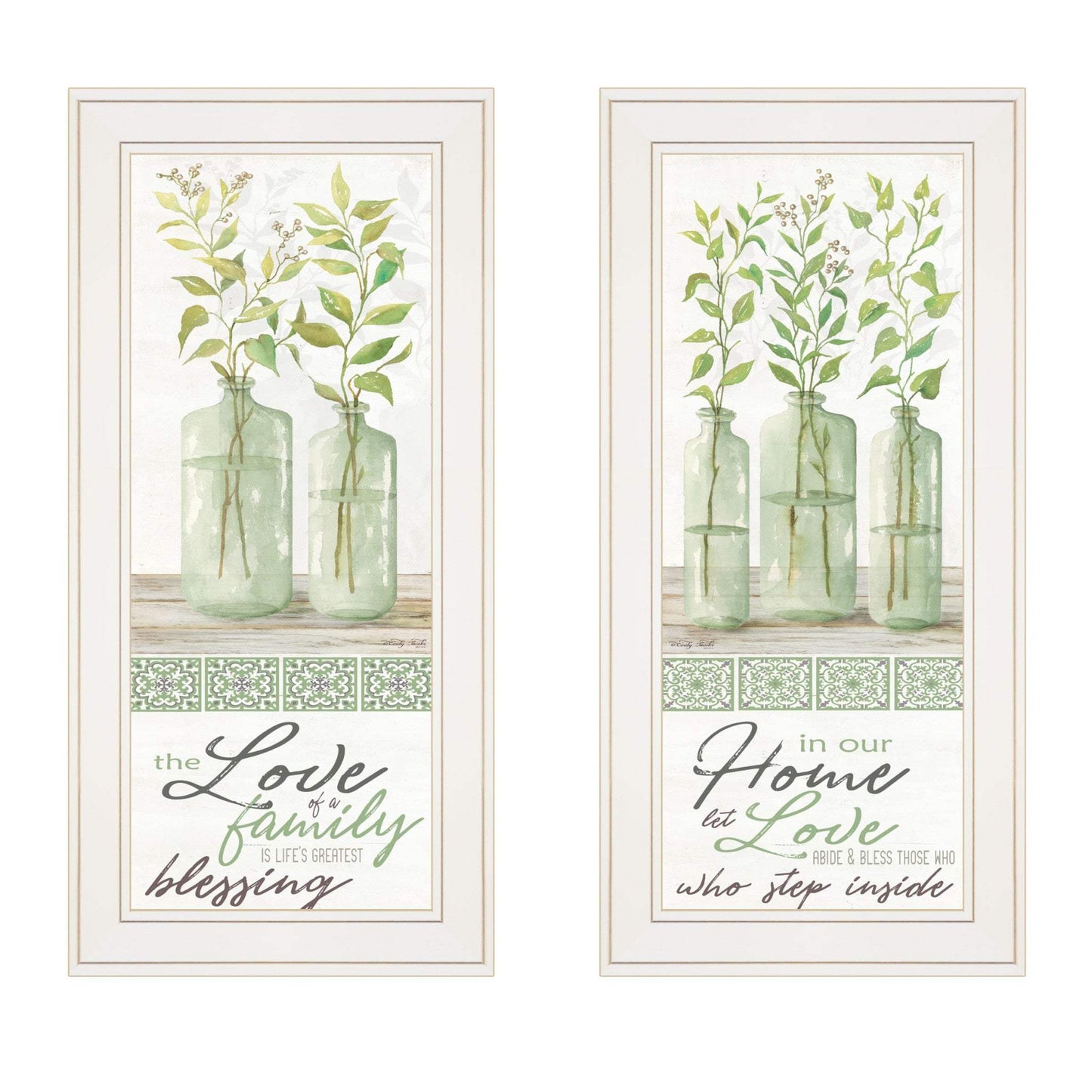 Set Of Two Home and Family White Framed Print Wall Art - Homeroots - Flyclothing LLC