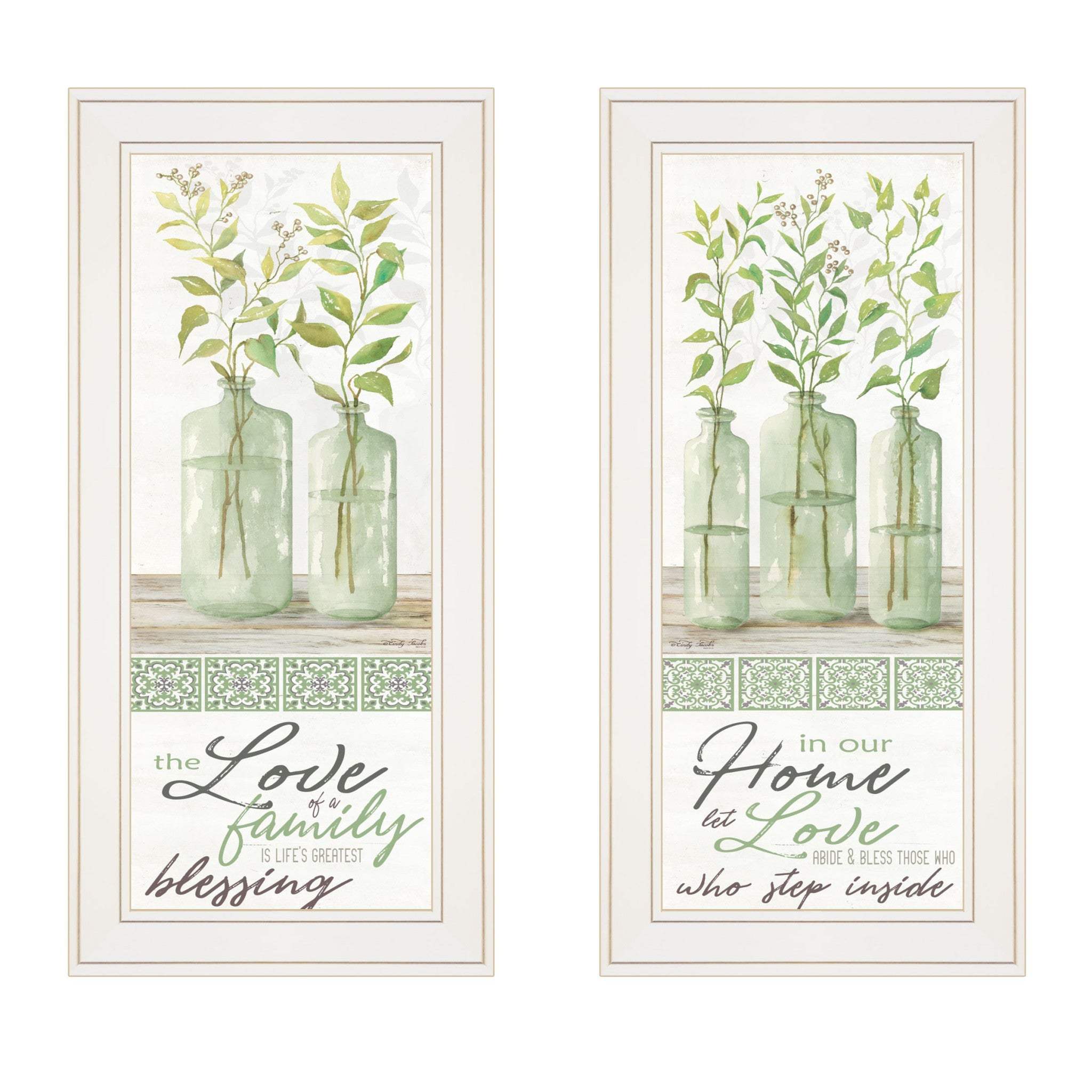 Set Of Two Home and Family White Framed Print Wall Art - Homeroots - Flyclothing LLC