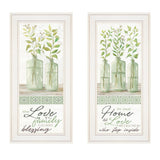 Set Of Two Home and Family White Framed Print Wall Art - Homeroots