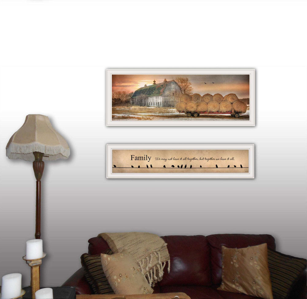 Set Of Two Together Blessed We Have It All 1 White Framed Print Wall Art - Homeroots - Flyclothing LLC