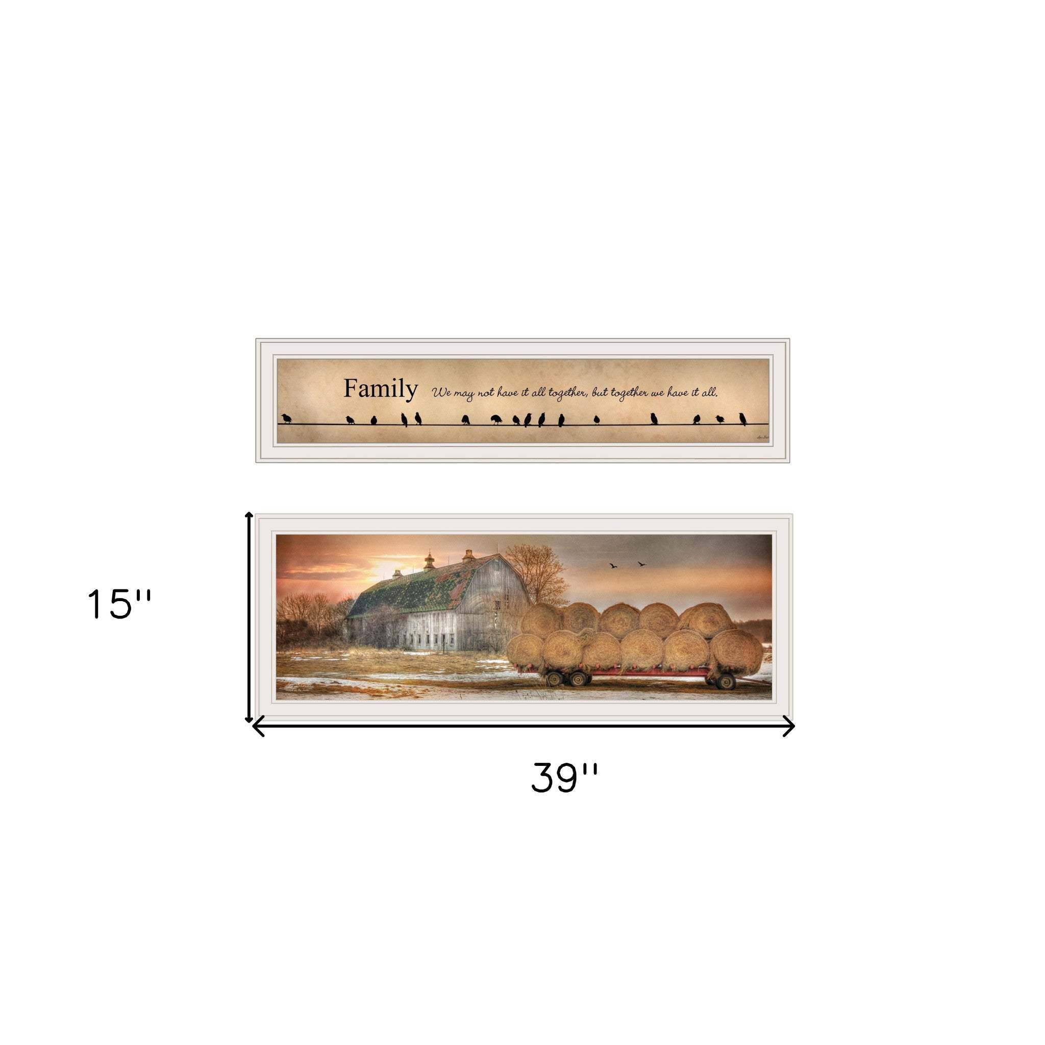 Set Of Two Together Blessed We Have It All 1 White Framed Print Wall Art - Homeroots - Flyclothing LLC