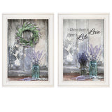 Set Of Two Where There is Love 1 White Framed Print Wall Art - Homeroots