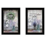Set Of Two Where There is Love 2 Black Framed Print Wall Art - Homeroots