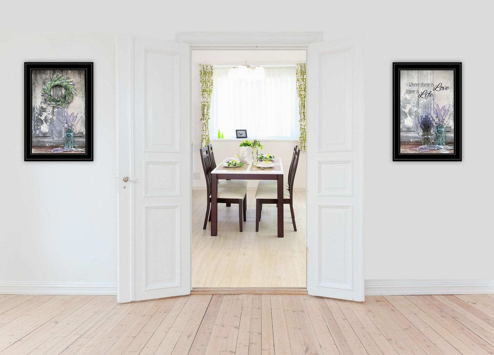 Set Of Two Where There is Love 2 Black Framed Print Wall Art - Homeroots - Flyclothing LLC