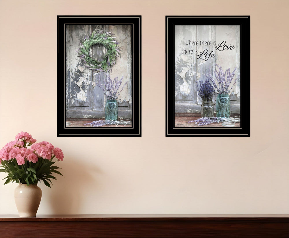 Set Of Two Where There is Love 2 Black Framed Print Wall Art - Homeroots