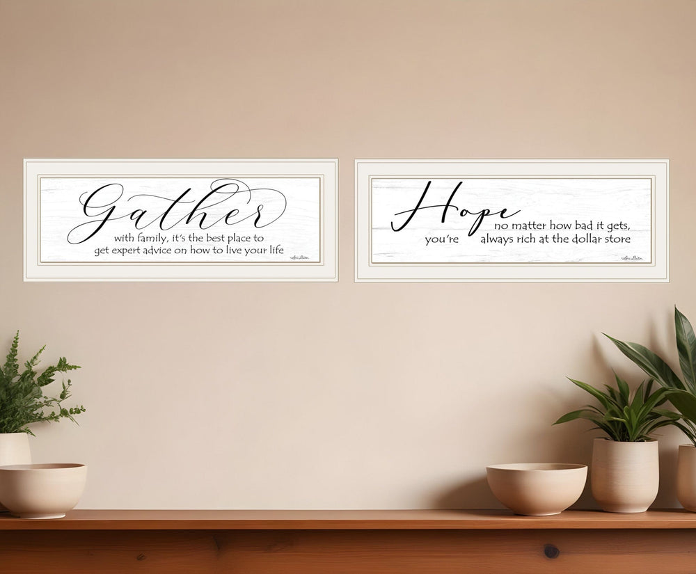 Set Of Two Gather Together 1 White Framed Print Wall Art - Homeroots