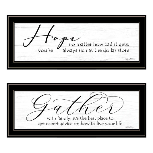 Set Of Two Gather Together 2 Black Framed Print Wall Art - Homeroots - Flyclothing LLC