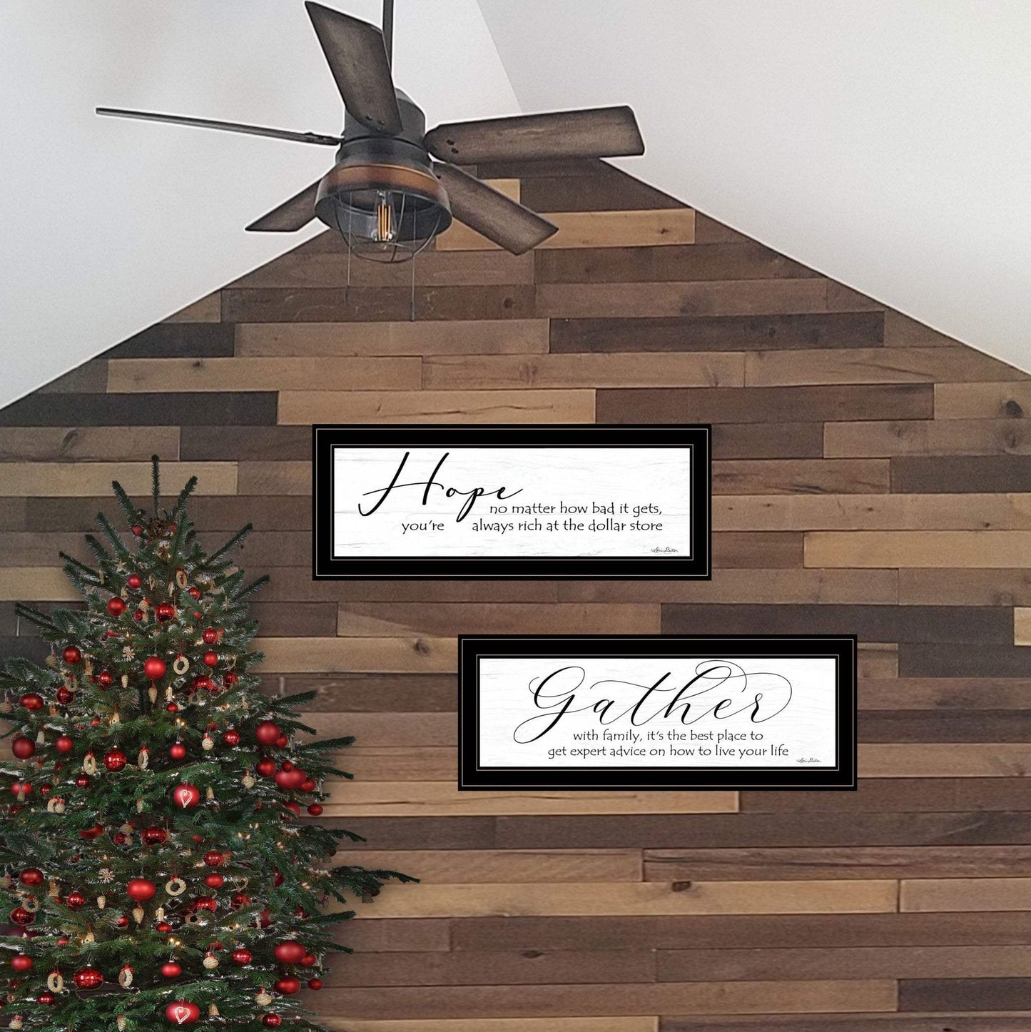 Set Of Two Gather Together 2 Black Framed Print Wall Art - Homeroots - Flyclothing LLC