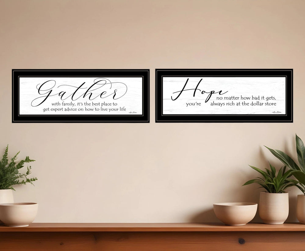 Set Of Two Gather Together 2 Black Framed Print Wall Art - Homeroots