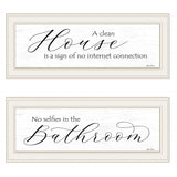 Set Of Two Household Humor 1 White Framed Print Bathroom Wall Art - Homeroots - Flyclothing LLC