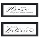 Set Of Two Household Humor 2 Black Framed Print Bathroom Wall Art - Homeroots - Flyclothing LLC