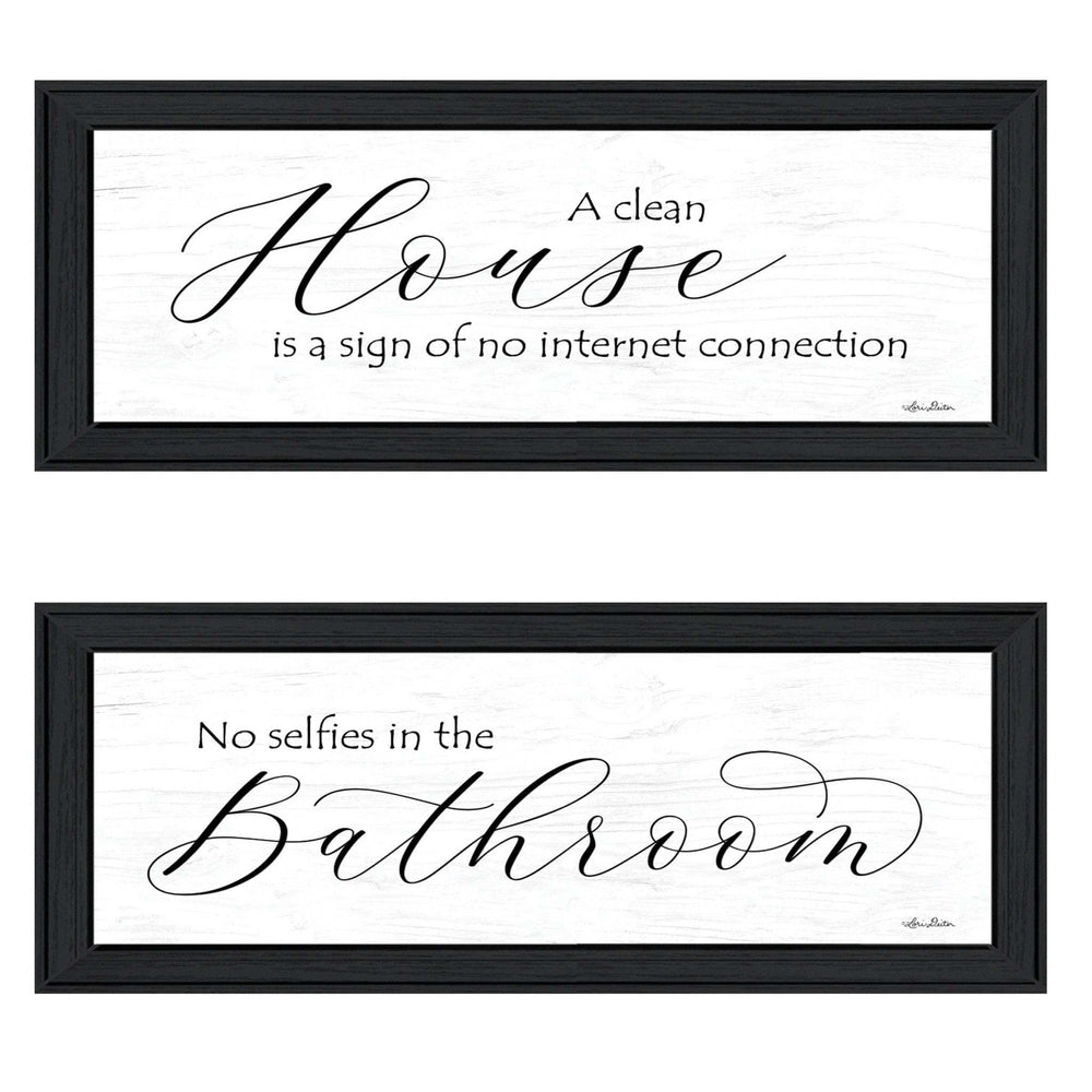 Set Of Two Household Humor 2 Black Framed Print Bathroom Wall Art - Homeroots - Flyclothing LLC