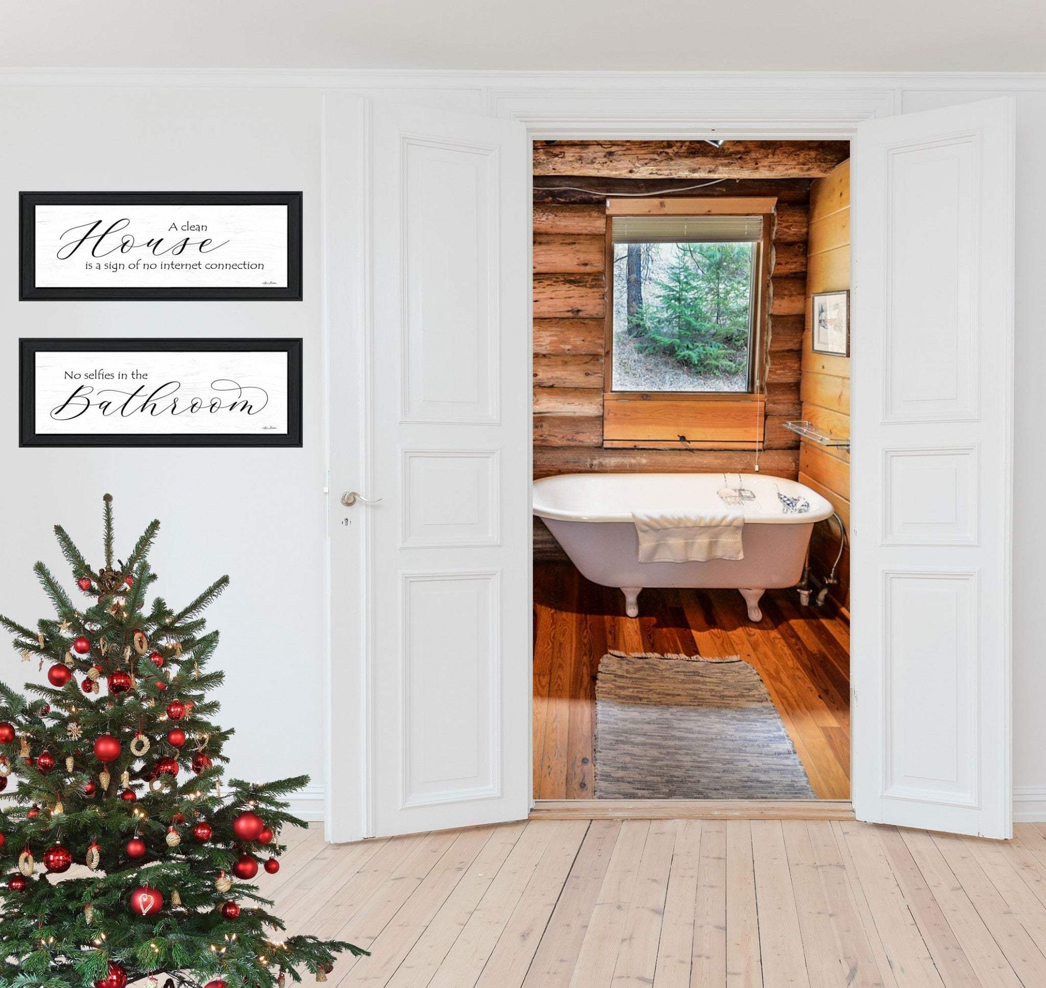Set Of Two Household Humor 2 Black Framed Print Bathroom Wall Art - Homeroots - Flyclothing LLC