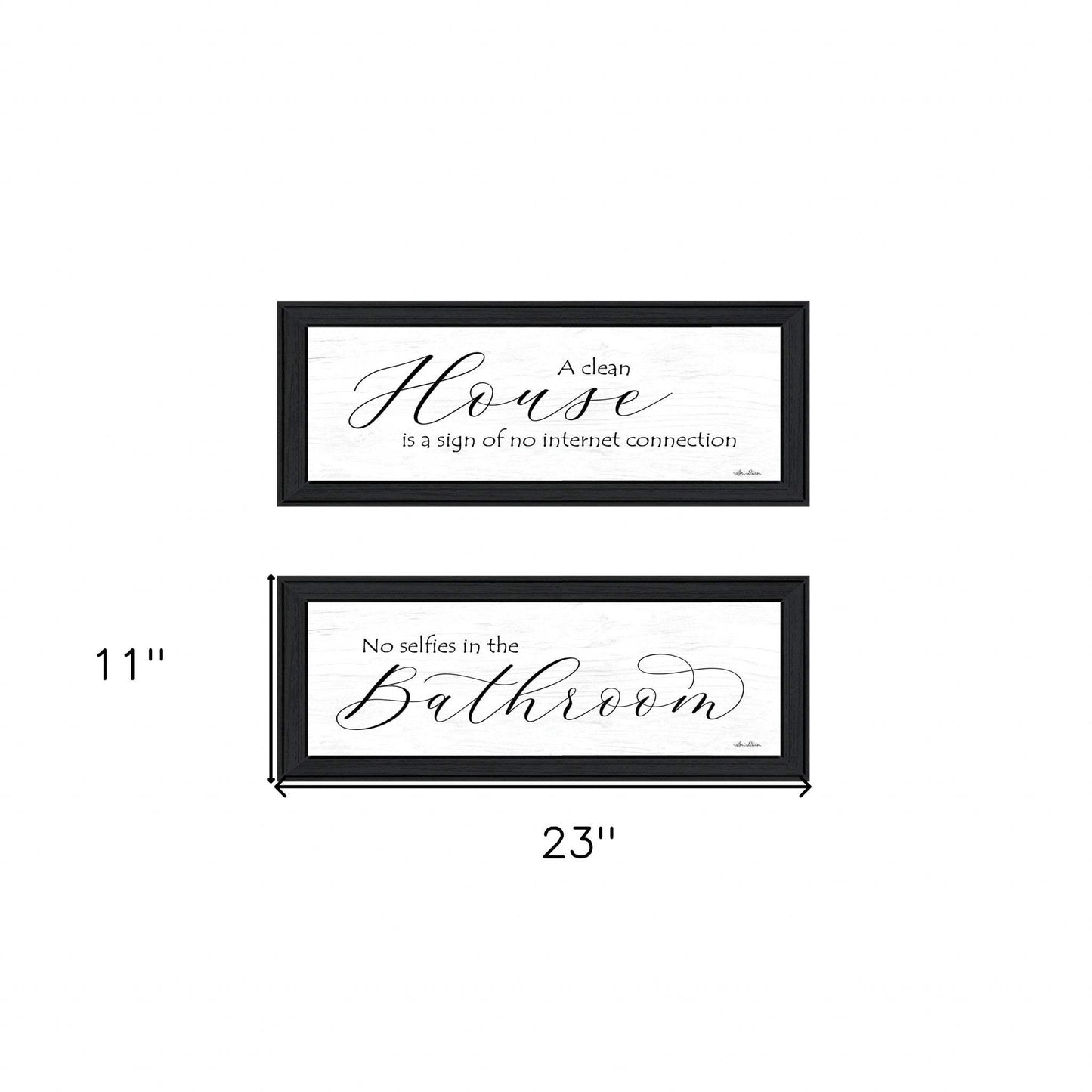 Set Of Two Household Humor 2 Black Framed Print Bathroom Wall Art - Homeroots - Flyclothing LLC
