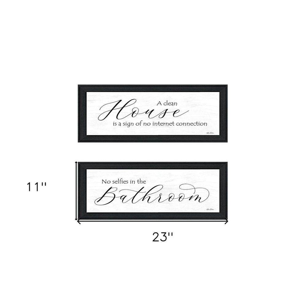 Set Of Two Household Humor 2 Black Framed Print Bathroom Wall Art - Homeroots - Flyclothing LLC