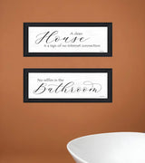 Set Of Two Household Humor 2 Black Framed Print Bathroom Wall Art - Homeroots - Flyclothing LLC