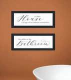 Set Of Two Household Humor 2 Black Framed Print Bathroom Wall Art - Homeroots - Flyclothing LLC